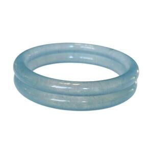 Natural Ice Blue Aquamarine Gemstone Carved Solid Bangle Bracelet 60mm 154ct